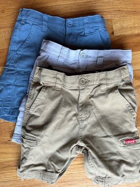 Levi's Kids Tan, Gray, & Blue Cargo Shorts Trio